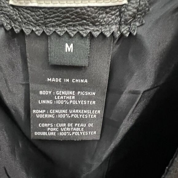 Harley Davidson Women's Black Embroidered Vest Medium Pig Leather Snap Up Biker - Picture 4 of 16